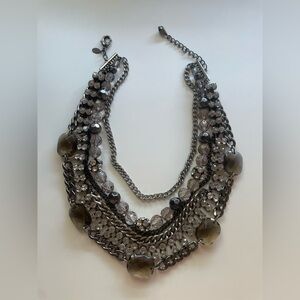 Express Silver and Gray Layered Necklace